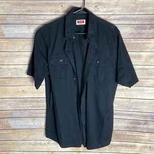 Men’s Wrangler Black Button Down Work Shirt